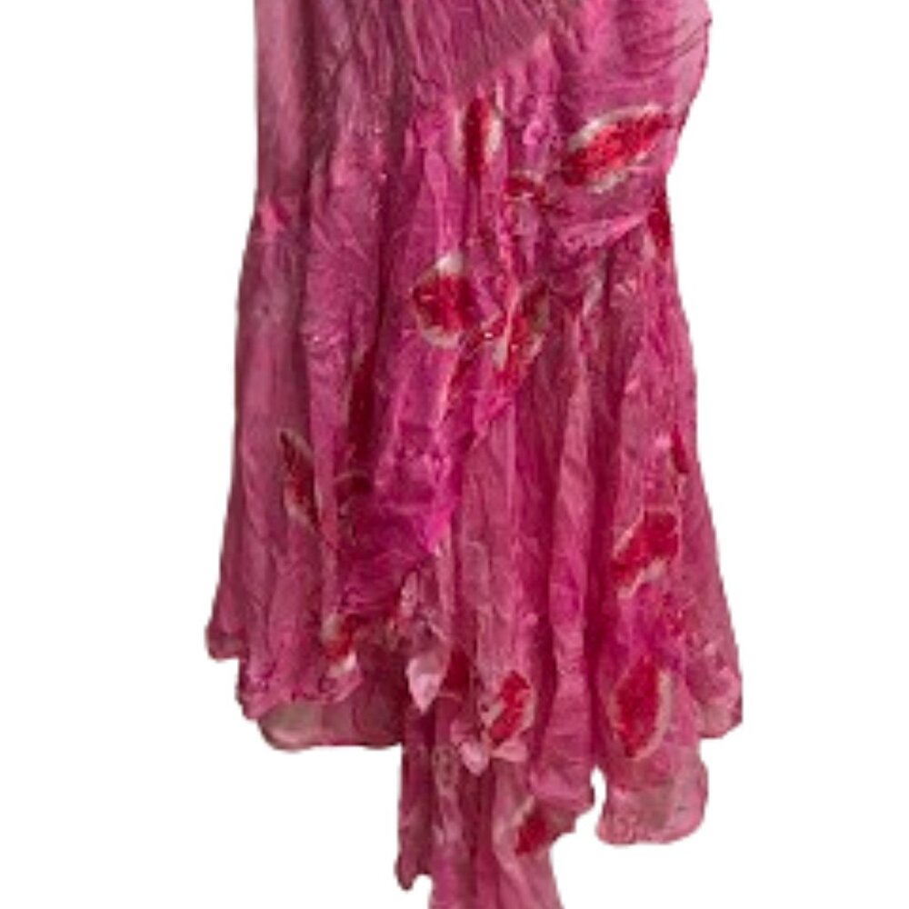 STUNNING Vintage Y2K Sue Wong Beaded Silk Floral Maxi Pink Dress RARE!!! Sz 8 - Picture 10 of 10